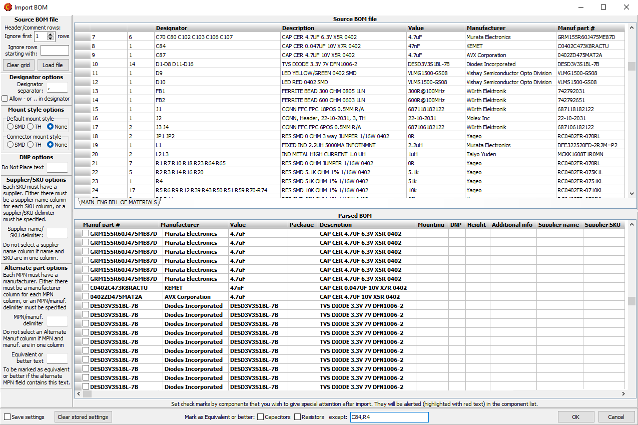 BOM Import module