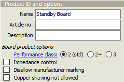 Product ID and options