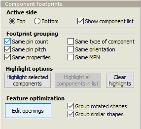 Component footprints