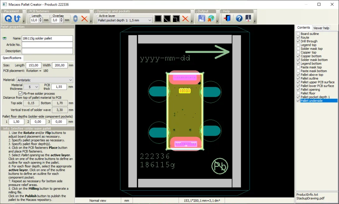 Solder pallet designer