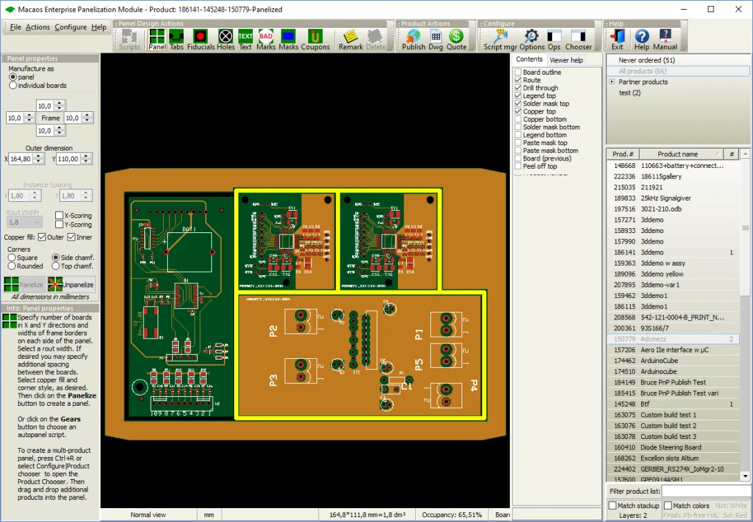 Multi-product panels